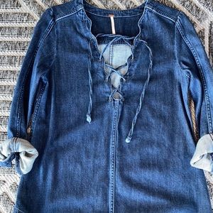 denim free people tunic